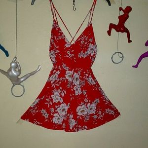 Cute Summer Red and White Jumper Size JR Large (skort)